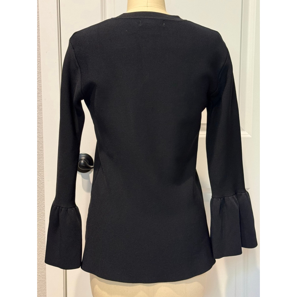 Women's Rachel Parcell Long bell Sleeve tunic knit top L Black - Picture 4 of 11